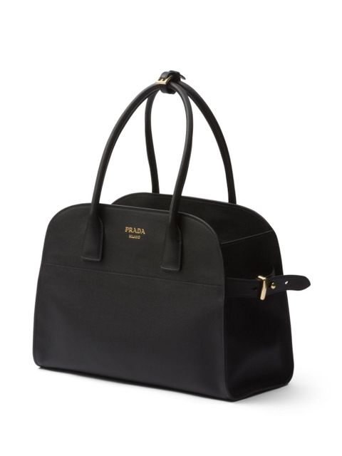Prada medium leather tote bag - Black
