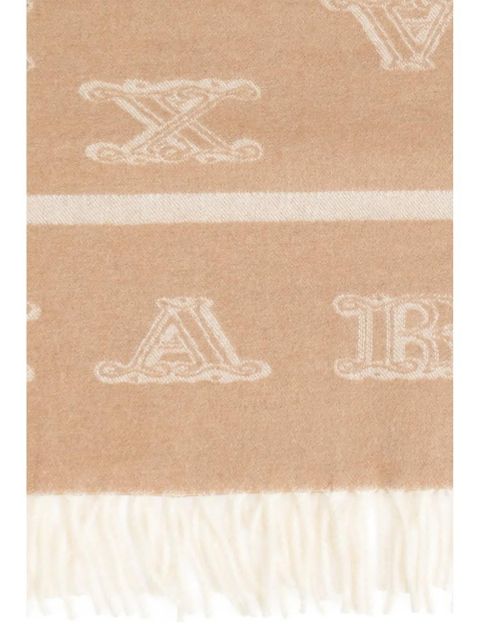 Max Mara embroidered logo pattern scarf - Neutrals