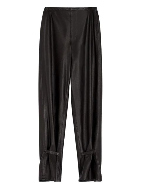 LEMAIRE adjustable-leg leather trousers - Black - zdjęcie produktu nr 1