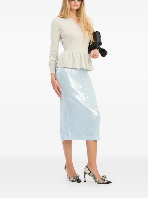 ROTATE BIRGER CHRISTENSEN sequin pencil midi skirt - Blue - zdjęcie produktu nr 2