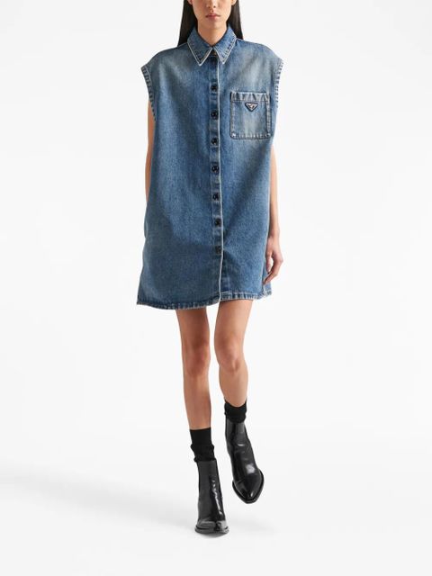 Prada sleeveless denim shirt - Blue