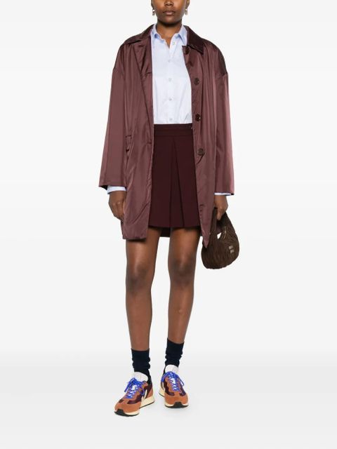 Maje pleated metal-detail mini skirt - Red