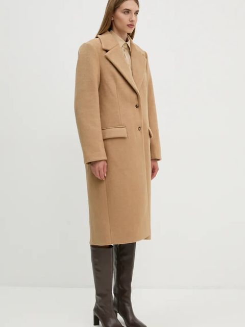 2NDDAY płaszcz z domieszką wełny Miguel kolor beżowy przejściowy 2245110123