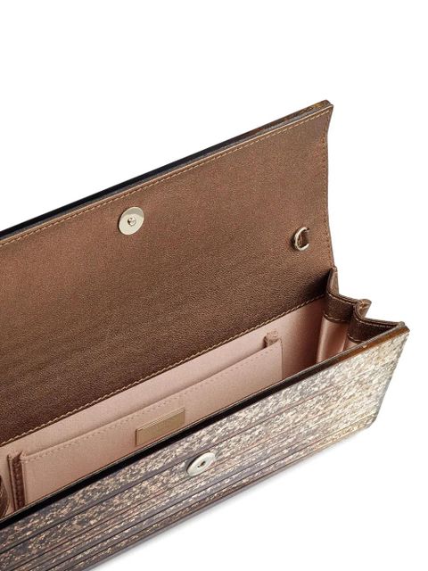 Jimmy Choo Sweetie metallic-finish clutch bag - Gold