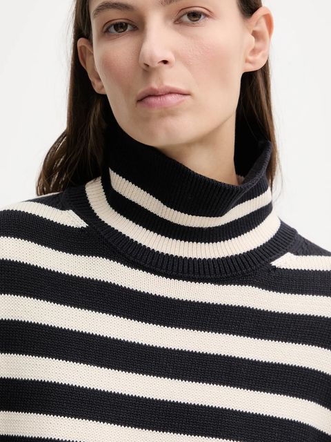 Marc O'Polo sweter bawełniany damski kolor granatowy z golfem 600605960013