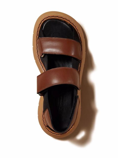 KHAITE Murray chunky leather sandals - Brown