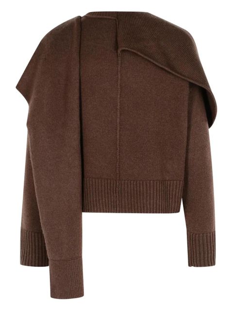 Simkhai Elson ribbed scarf-panel sweater - Brown - zdjęcie produktu nr 2