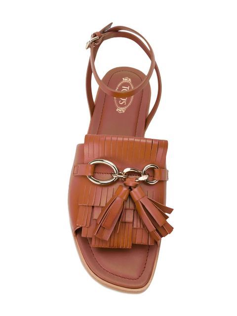 Tod's fringed flat sandals - Brown