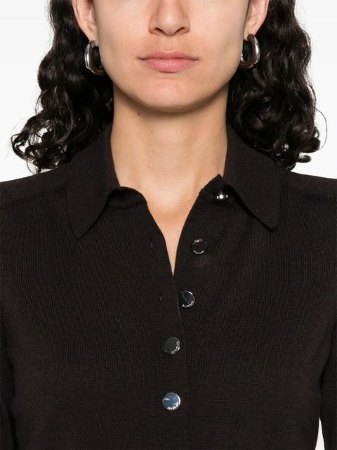 Sportmax virgin wool polo top - Black