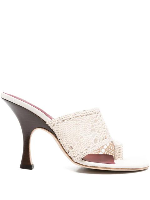 Magda Butrym 100mm crochet thong heeled sandals - Neutrals - zdjęcie produktu nr 1
