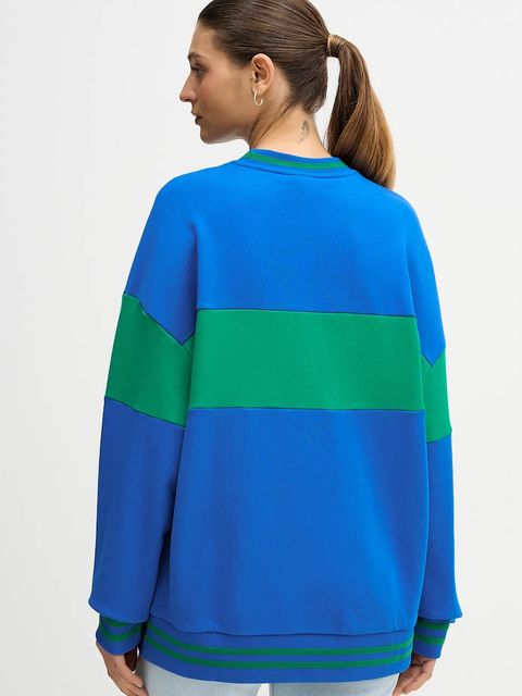 United Colors of Benetton bluza bawełniana x Stranger Things kolor niebieski z nadrukiem 342ZU10BA