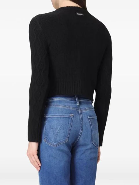 PINKO cable-knit embellished cardigan - Black - zdjęcie produktu nr 2