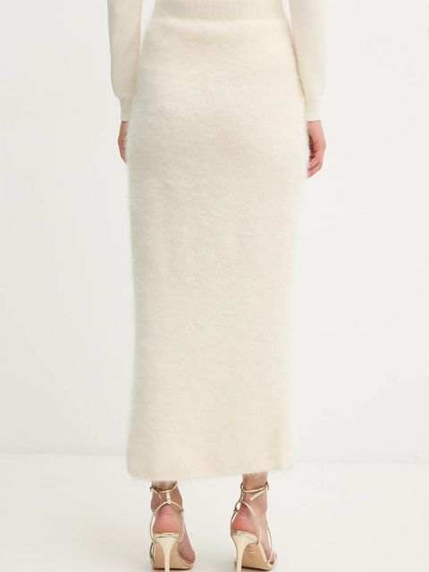 Marciano by Guess spódnica z dodatkiem wełny AGNES kolor beżowy maxi ołówkowa 5BGD02 5794Z