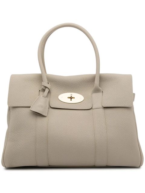 Mulberry pebbled-texture top-handle tote - White - zdjęcie produktu nr 1