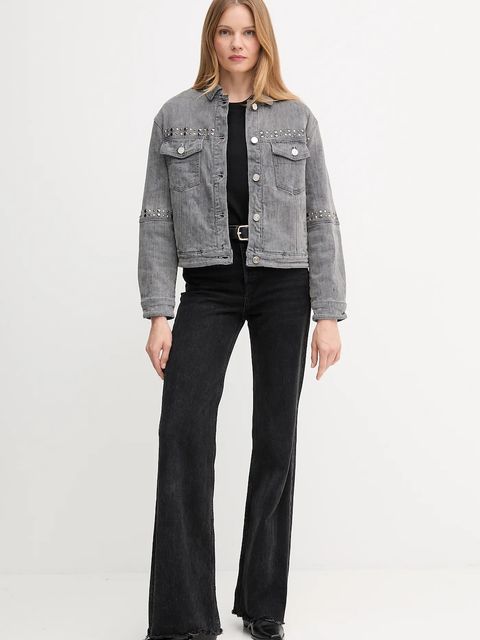 Gaudi kurtka jeansowa kolor szary przejściowa oversize 521BD36003 - zdjęcie produktu nr 2