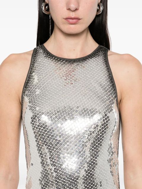 The Attico sequin-embellished mini dress - Silver