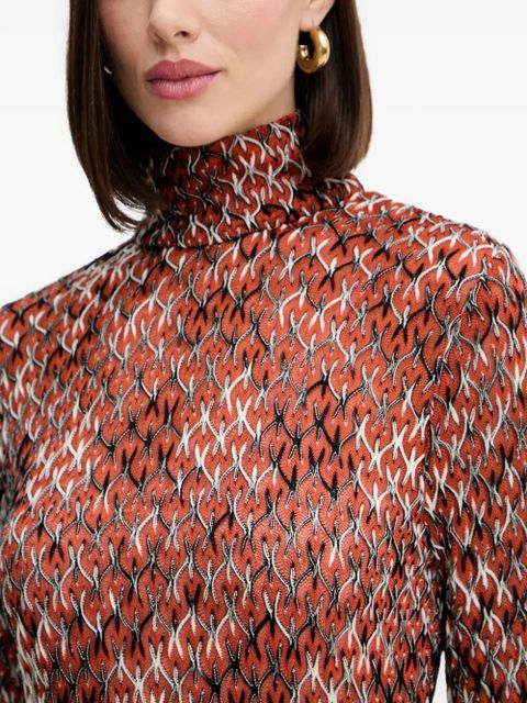 Missoni long-sleeve patterned midi dress - Brown