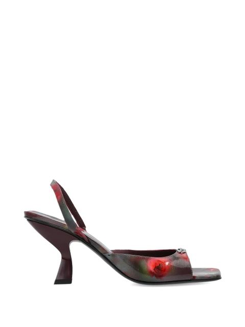 Diesel D-Amber floral-print slingback heeled sandals - Red - zdjęcie produktu nr 1