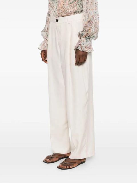 SOLOTRE pleated straight-leg trousers - Neutrals