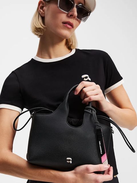 Karl Lagerfeld torebka IKON GRAINY kolor czarny A3W30098 - zdjęcie produktu nr 2