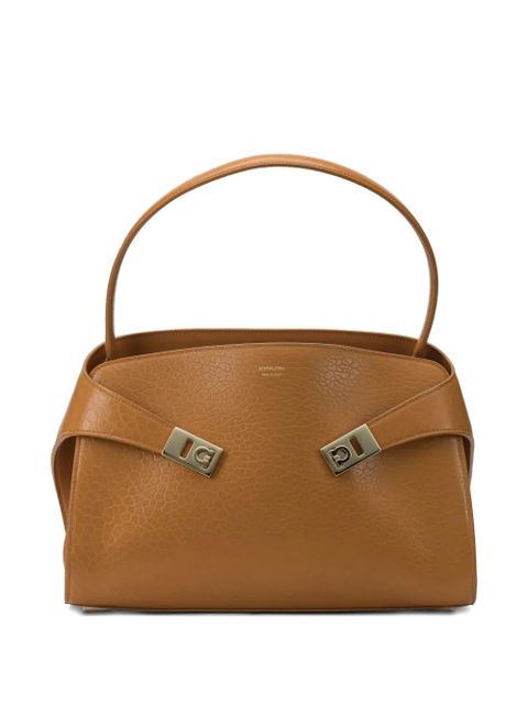 Ferragamo Hug leather tote bag - Brown - zdjęcie produktu nr 1