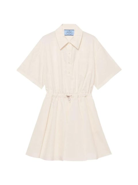 Prada short-sleeved technical pongé dress - Neutrals - zdjęcie produktu nr 1