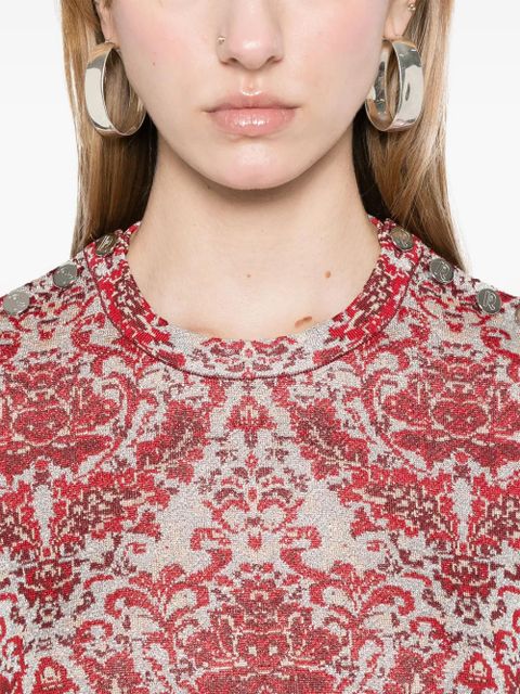 Rabanne paisley-jacquard top - Silver