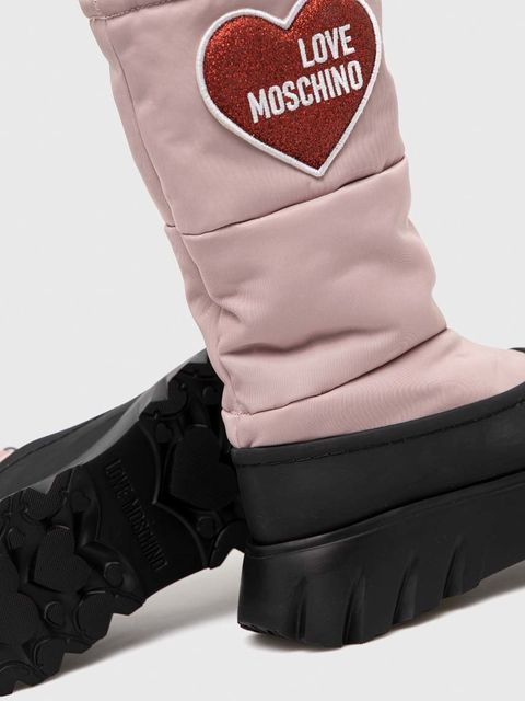 Love Moschino śniegowce kolor różowy