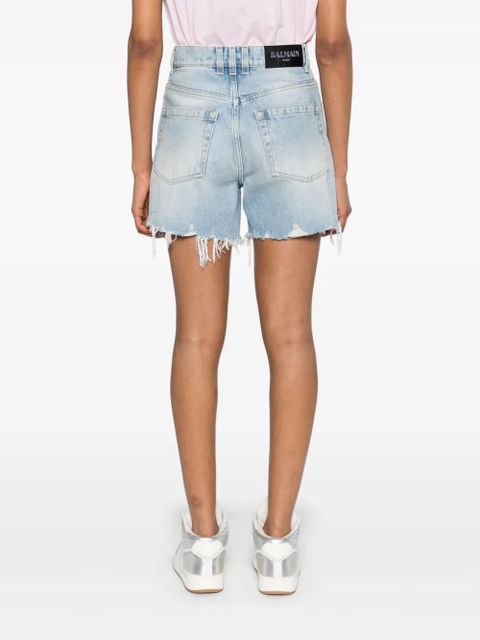 Balmain high-rise denim shorts - Blue