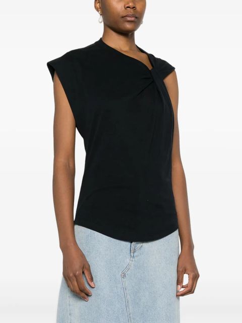 ISABEL MARANT Nayda asymmetric T-shirt - Black - zdjęcie produktu nr 2