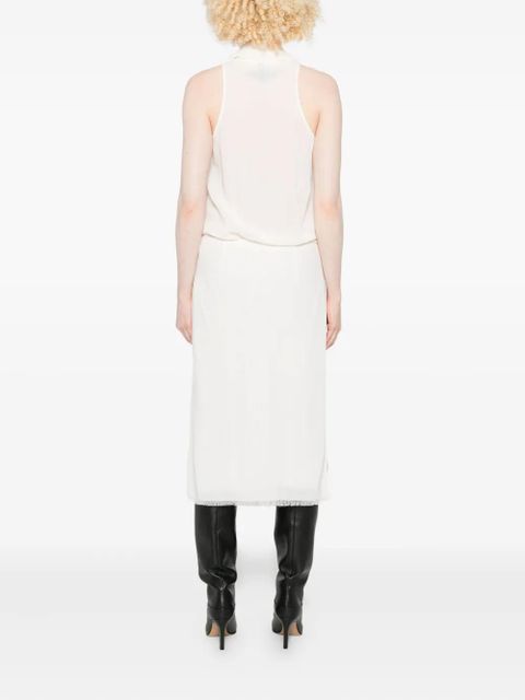 TOTEME frayed-edge draped dress - White