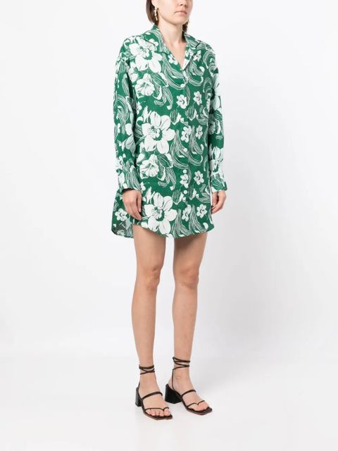 Faithfull the Brand Tortuga floral-print shirt dress - Green