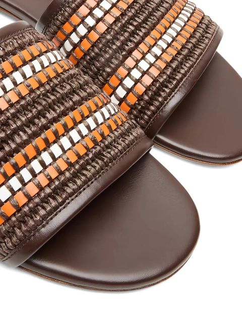 Casadei braided leather flat sandals - Brown
