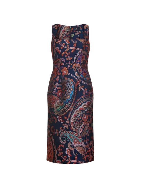 ETRO square-neck paisley-pattern dress - Blue - zdjęcie produktu nr 1