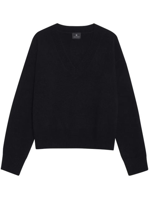 ANINE BING Lee V-neck cashmere jumper - Black - zdjęcie produktu nr 1