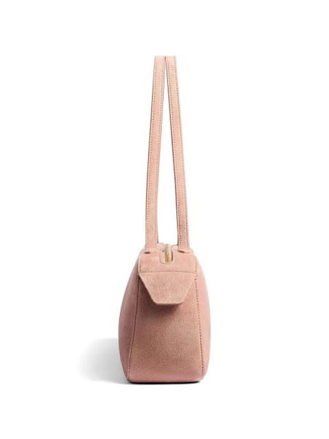 KHAITE suede logo-motif shoulder bag - Pink