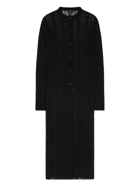 Alanui button-front open-knit cardigan - Black - zdjęcie produktu nr 1