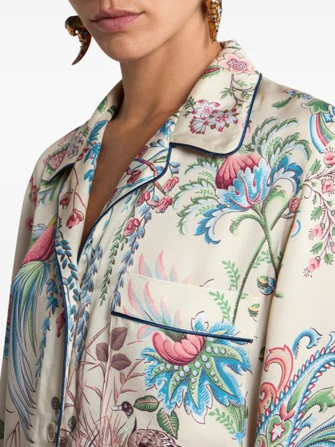 ETRO fauna flora-print twill shirt - Neutrals