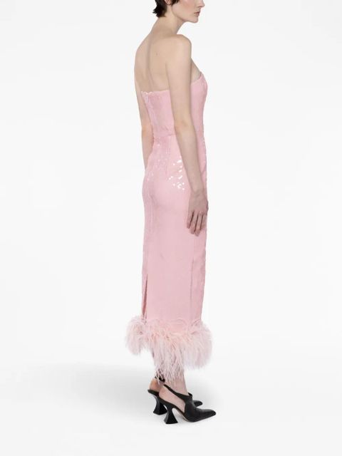 16Arlington Minelli sequin-embellished midi dress - Pink