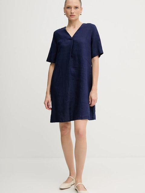 United Colors of Benetton sukienka lniana - zdjęcie produktu nr 2