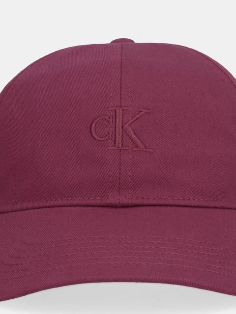 Calvin Klein Jeans czapka z daszkiem bawełniana kolor bordowy z nadrukiem LV04K5024G - zdjęcie produktu nr 2