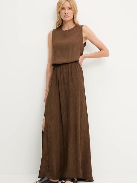 Answear.LAB bluzka i spódnica damski kolor brązowy - zdjęcie produktu nr 1