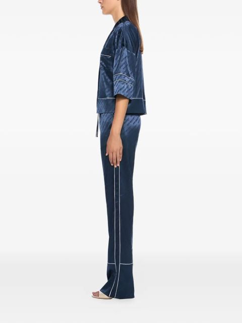 Off-White satin pyjama shirt - Blue