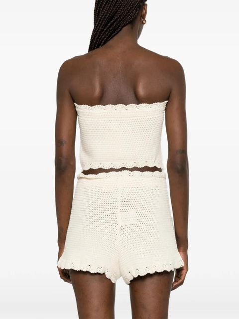 Posse Dylan crocheted strapless top - Neutrals