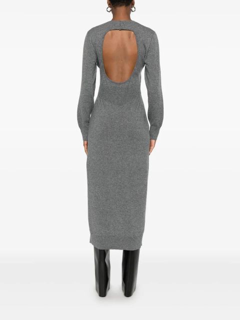 Givenchy side-split long-sleeve midi dress - Grey