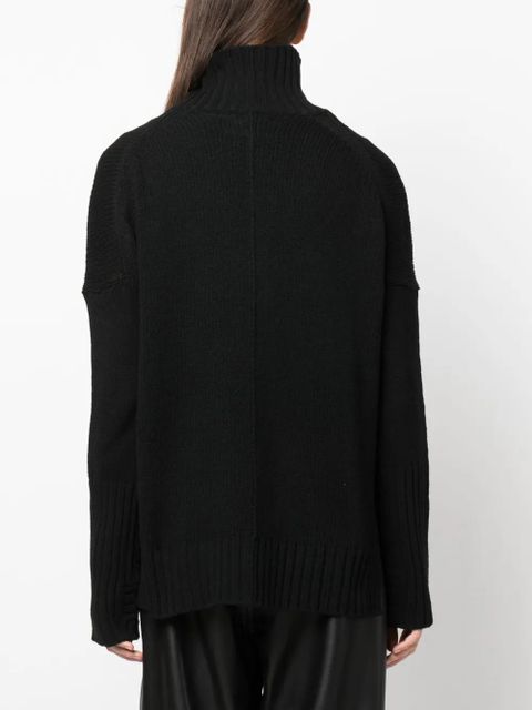 Zadig&Voltaire funnel-neck intarsia-knit jumper - Black