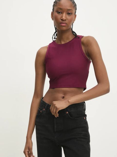 Answear.LAB t-shirt kolor bordowy