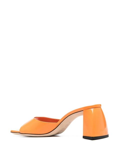 BY FAR Michele patent block-heel sandals - Orange - zdjęcie produktu nr 2