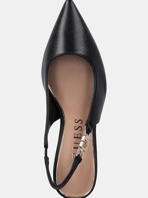 Guess szpilki skórzane NASSHA4 kolor czarny FLTNS4 LEA05