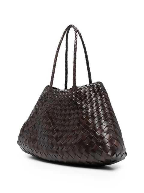 DRAGON DIFFUSION leather woven shoulder bag - Brown